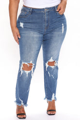 Love Me Ripped Mom Jeans - Dark Wash Ins Street